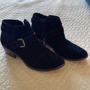 Black suede booties , Sam Edelman, size 6.5
